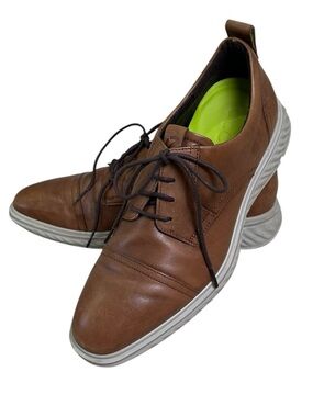 Ecco Men's 42EU 8.5/9US Brown Leather ST.1 Hybrid Lite Casual Lace-Up Shoes